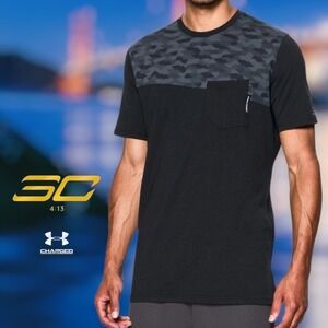 UA Men's SC30 Curry Essential Pocket Fitted T-Shirt Black M